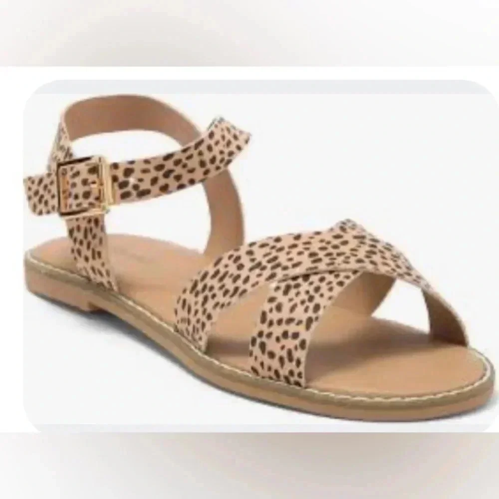 Tucker + Tate Arya Black Sandals Criss Cross Strap Beach Summer Casual Girls 5c